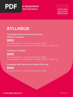 Syllabus: Cambridge International AS & A Level English Language