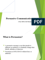 Persuasive Communication: A Key Skill in The Manager's Toolkit