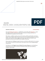 Digital 2020 - 3.8 Billion People Use Social Media - We Are Social PDF