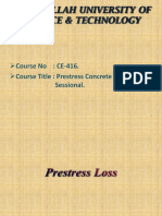 Ahsanullah University of Science & Technology: Course No: CE-416. Course Title: Prestress Concrete Design