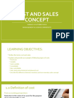 Chap 1 - Cost & Sales Concept