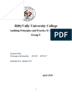 Riftyvally University College: Auditing Principles and Practice Ii Assignment Group 9