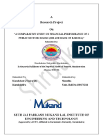 A Research Project On: "A Comparative Study On Financial Performance of 2 Public Sectors Banks (Sbi and Bank of Baroda) "