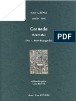 ALBÉNIZ, Isaac - Granada (Edited by Gérard Reyne) (Guitar Music Score)