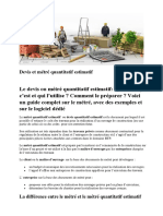 Devis Et Métré Travaux Publics PDF