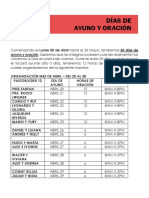 30 Días de Ayuno y Oración (20 de Abril Al 30) PDF