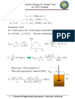 Reactor Design II-Fourth Year DR - Ali N.Khalaf: Chemical Engineering Department - University of Basrah