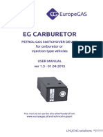 Eg Carburetor: Petrol-Gas Switchover Device For Carburetor or Injection Type Vehicles User Manual Ver 1.3 - 01.04.2015