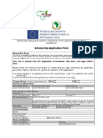 Scholarship Application Form: Enhancing Training and Research Mobility For Novel Crops Breeding in Africa (Mobreed)