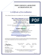 Certificate of Accreditation: Perry Johnson Laboratory Accreditation, Inc