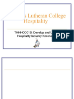 ST Peters Lutheran College Hospitality: THHHCO01B: Develop and Update Hospitality Industry Knowledge