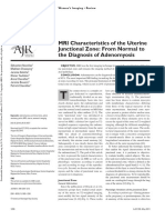 MRI Characteristics of The Uterine Junctional Zone: From Normal To The Diagnosis of Adenomyosis