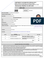 Department of Biotechnology: Biotechnology Eligibility Test (BET) 2020