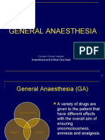 General Anaesthesia: Anaesthesia and Critical Care Dept