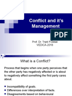 Conflict and It's Management: Prof. Dr. Tripti P.Desai VEDICA-2018