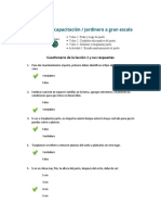 Plan de Capacitación Jardinero A Gran Escala - Cuestionario de La Lección 1