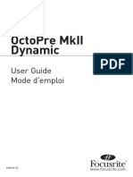 Octopre Mkii Dynamic: User Guide Mode D'Emploi