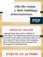 Describe The Roman Theater, Their Buildings, Actors/actresses