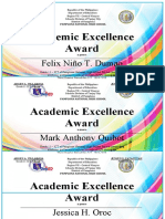 Academic Excellence Award: Felix Niño T. Dumao