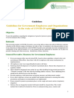 Guidelines For Government Employees and Organizations in The Wake of COVID-19 Epidemic