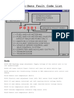 Mercedes Sprinter DTC Fault Codes PDF