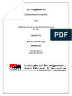 An Assignment On: Entrepreneur Development Topic Challenge in Entrepreneurial Development in HR