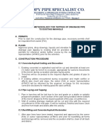 Construction Methodology For RCP Pipe Laying Tapping To Exixting