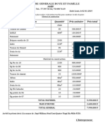 Désignation Quantité Prix Unitaire Prix Total