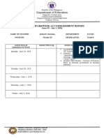 Department of Education: Individual Workweek Accomplishment Report