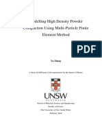 Zhang 2018 (Thesis) - Modelling High Density Powder Compaction Using Multi Particle Finite Element Method PDF