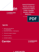 Práctica de Masaje Corporal en Cabeza, Cuello y Espalda, Hombro, Rodilla y Abdomen. 4A