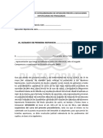 Modelo Incidente Extra Oposicion Ejecucion Hipoteca No Finalizada