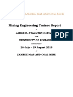 Mining Engineering Trainee Report: Zambezi Gas and Coal Mine