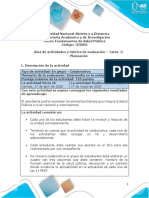 Guía de Actividades y Rúbrica de Evaluación - Tarea 2-Planeación