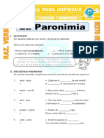 La Paronimia para Sexto de Primaria