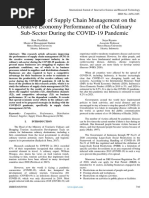 The Influence of Supply Chain Management On The Creative Economy Performance of The Culinary Sub-Sector During The COVID-19 Pandemic