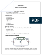 Experiment 11 BJT As Common Base Amplifier Objectives