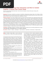 Antihypertensive Drug Class Interactions and Risk For Incident Diabetes: A Nested Case - Control Study