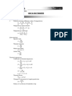 Heat Transfer Formula Sheet