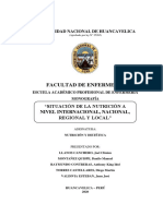 Situación de La Nutrición A Nive Internacional, Nacional, Regional y Local