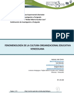 Fenomelogia de La Cultura Organizacional Educativa Venezolana PDF