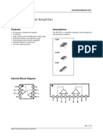 Dual Operational Amplifier: Features Descriptions