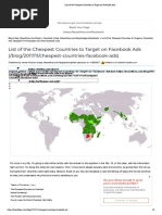 List of The Cheapest Countries To Target On Facebook Ads