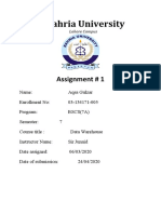 Bahria University: Assignment # 1