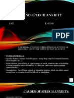 Phobia and Speech Anxiety