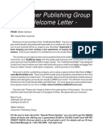 Consumer Publishing Group - Welcome Letter