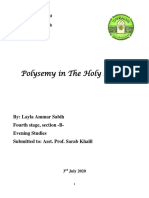 Polysemy in Qur'an