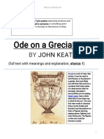 1 Stanza Ode On A Grecian Urn