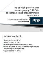 Applications of High Performance Liquid Chromatography (HPLC) in To Inorganic and Organometallic Compounds