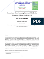 Competency-Based Learning Material (CBLM) : An Alternative Delivery Mode For G12 TVL Track Students